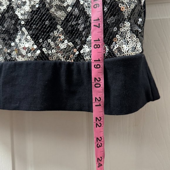 NWT John Baner sequin argyle diamond front sleeveless top turtleneck size medium - Picture 4 of 11